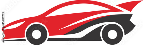 Free Download Sleek Red Car mascot logo - GFXLoad