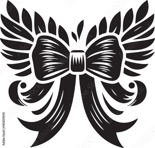 Ribbon Bow Vector Silhouette Collection.