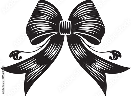Ribbon Bow Vector Silhouette Collection.