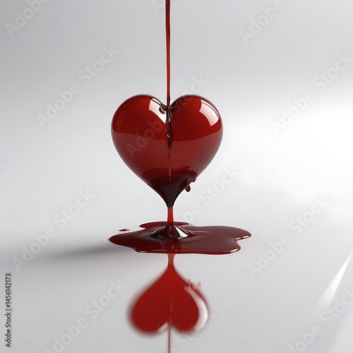 Symbolic heart in a liquid form representing feelings and vulnerabilities