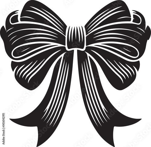 Ribbon Bow Vector Silhouette Collection.