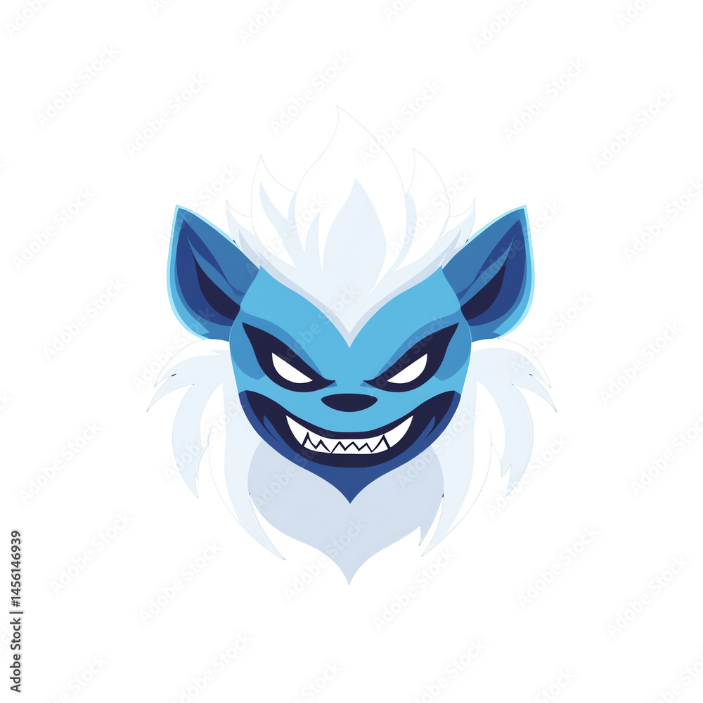 Ice monster portrait on transparent background Ice monster portrait on transparent background