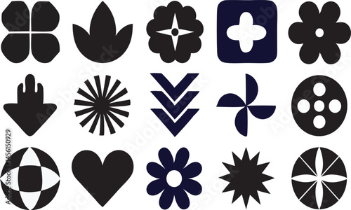 Minimalist Geometric Shapes Silhouette Vector Set