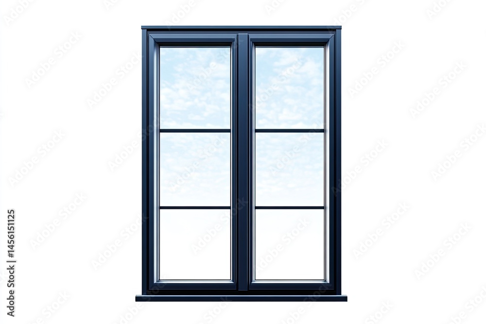 Dark Blue Double-Hung Window Dark Blue Double-Hung Window