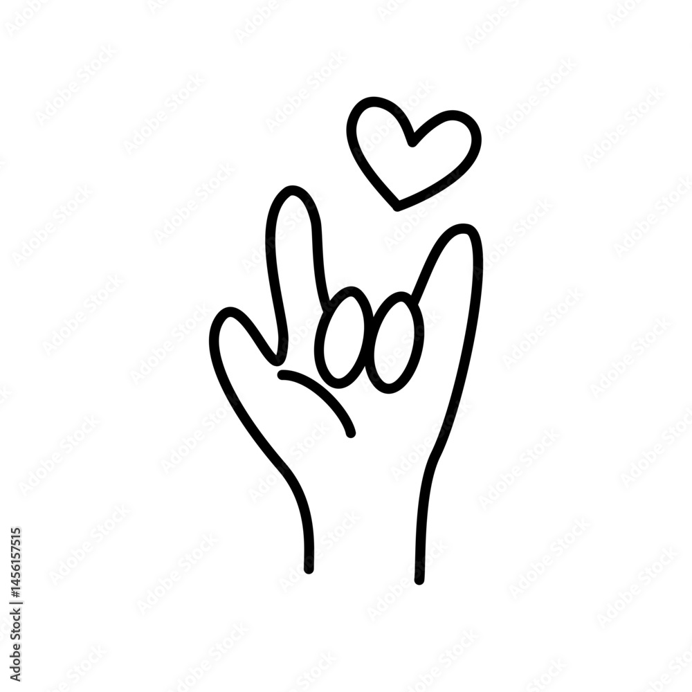 I Love You Hand Sign Gesture Valentines Heart