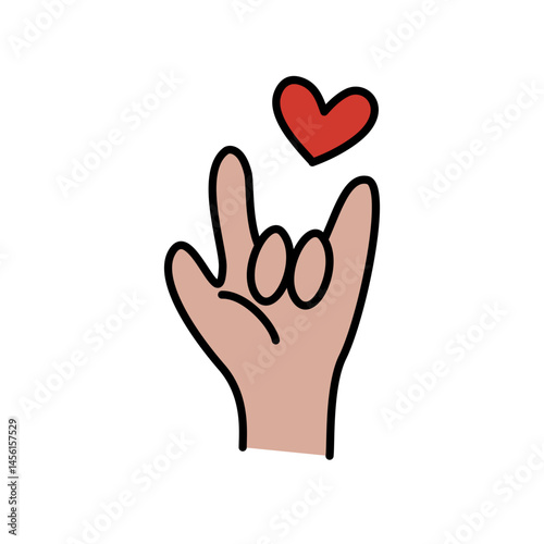 Obraz na płótnie I Love You Hand Sign Gesture Valentines Heart w salonie