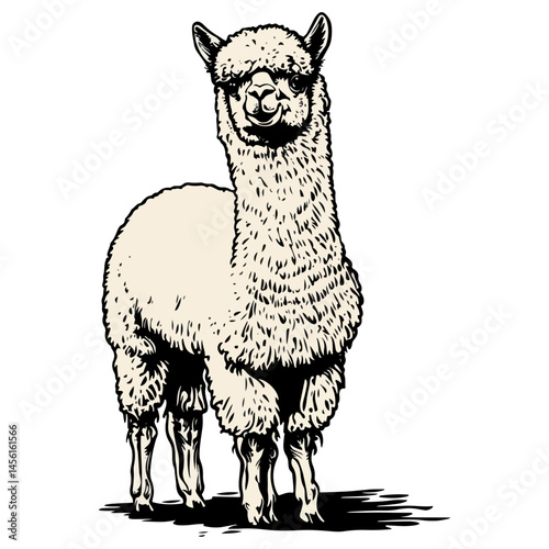 alpaca, animal, vector, transparent background, nature, pet, isolated, wildlife, mammal, cute, farm, icon, zoo, peru