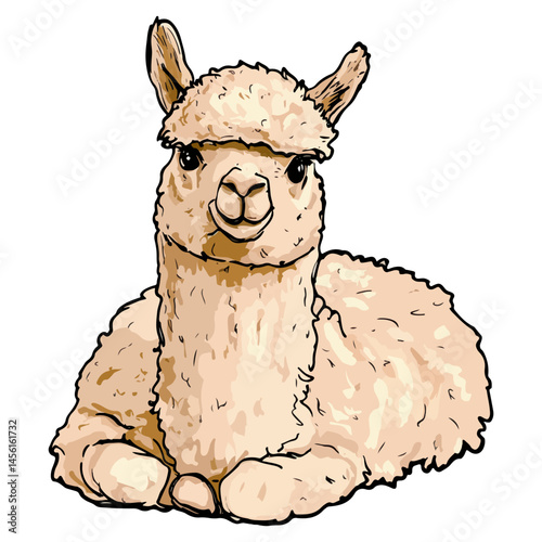 alpaca, animal, vector, transparent background, nature, pet, isolated, wildlife, mammal, cute, farm, icon, zoo, peru