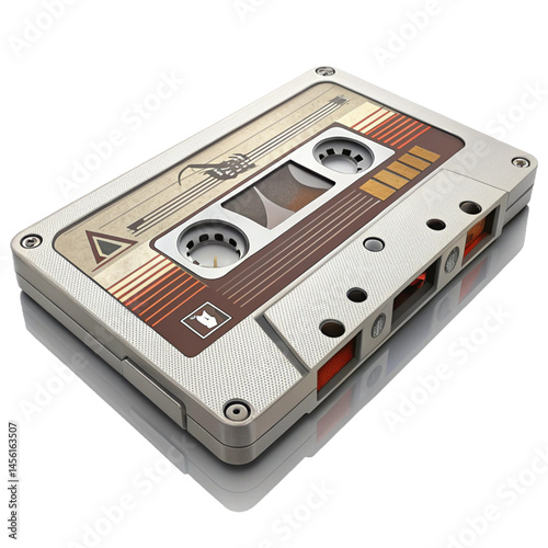 Modern white cassette tape isolated on clean background representing minimalism retro media and audio technology