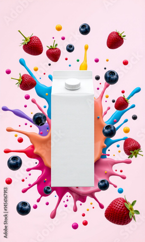 Photograph of a white milk or juice carton 