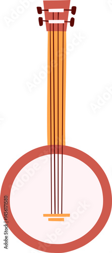 Banjo Stringed Music Instrument Vector Illustration
