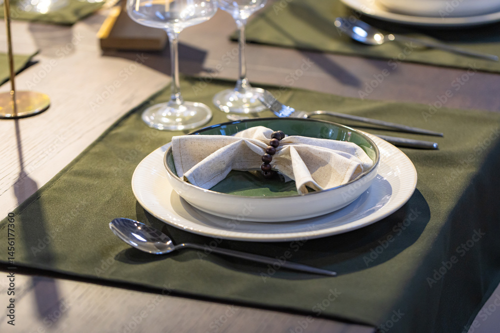 Closeup of home table setting