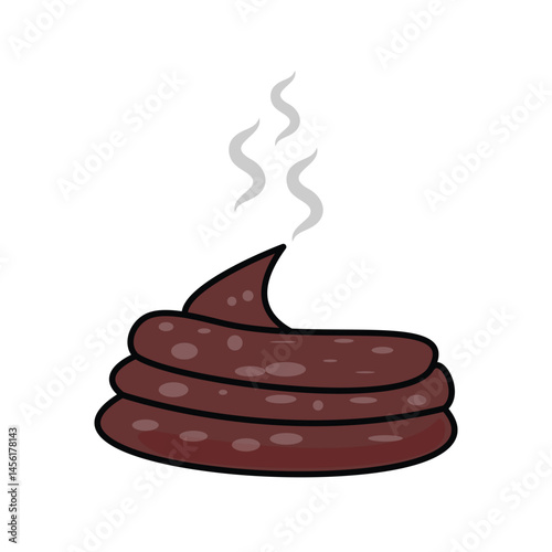 Smelly poop illustration, vector style, perfect for cat care, litter box, or comical animal designs