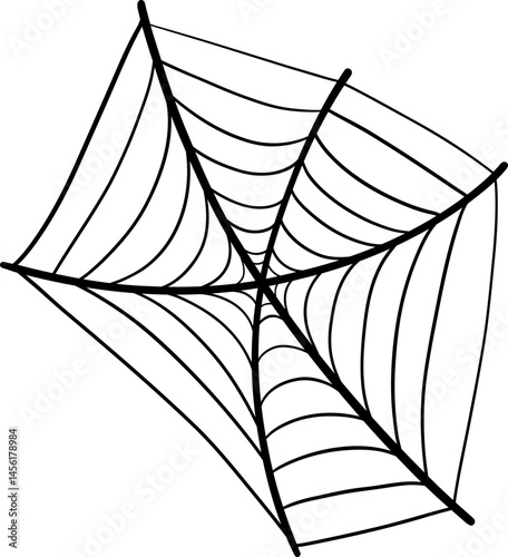 Classic round spider web with radial symmetry