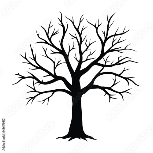 Dead Tree Silhouette Vector.