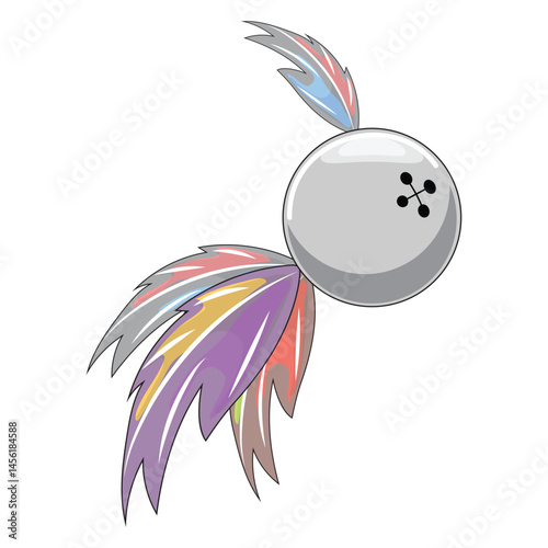 Vector illustration of feathered cat toy, perfect for playful kitten entertainment and animal enrichment