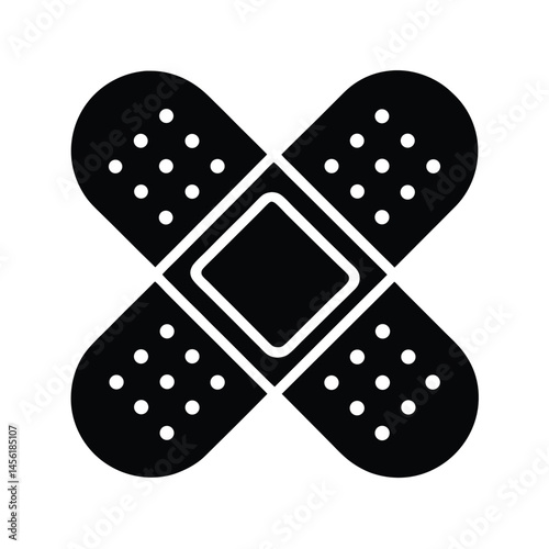 bandage patch icon silhouette vector illustration