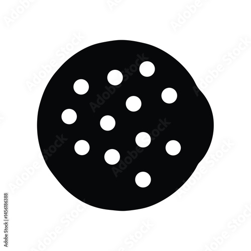 cookie bitten stencil icon silhouette vector illustration