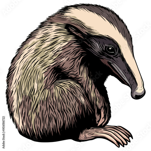 anteater, animal, vector, transparent background, pangolin, isolated, zoo, nature, cute, shaggy, mammal, wildlife