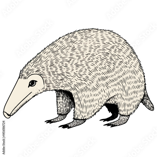 anteater, animal, vector, transparent background, pangolin, isolated, zoo, nature, cute, shaggy, mammal, wildlife