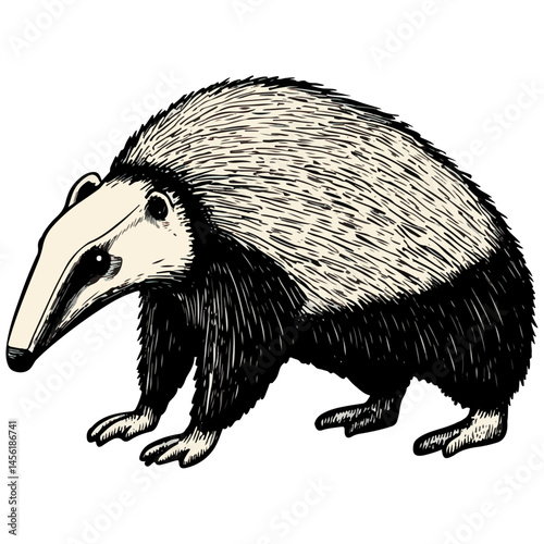 anteater, animal, vector, transparent background, pangolin, isolated, zoo, nature, cute, shaggy, mammal, wildlife