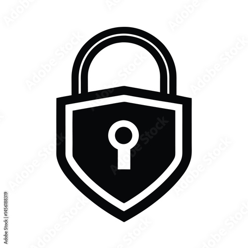 lock security stencil icon silhouette vector illustration