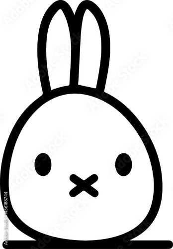 happy bunny outline face sticker