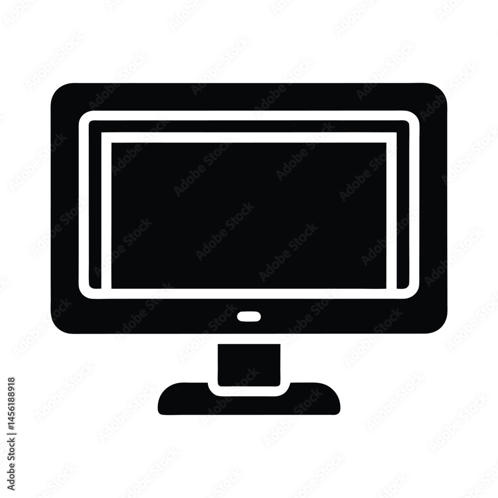 monitor stencil icon silhouette vector illustration monitor stencil icon silhouette vector illustration