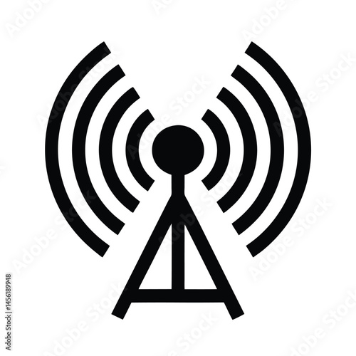radio waves icon silhouette vector illustration