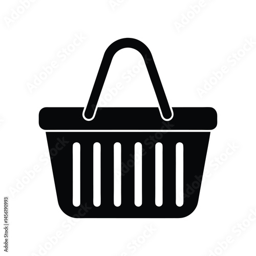 shopping basket icon silhouette vector illustration