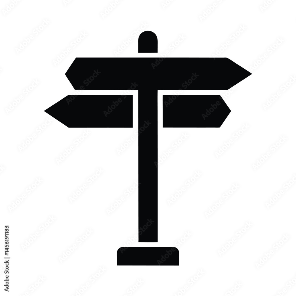 signpost icon silhouette vector illustration