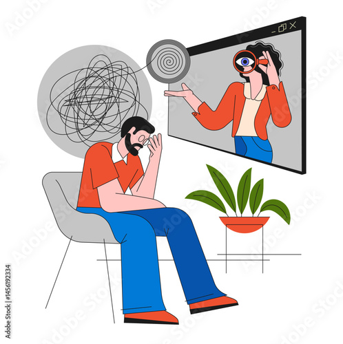 Psychotherapy online session or consultation.