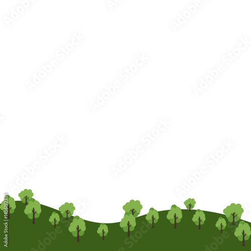 Hill with Trees Vector
