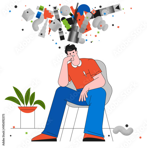 A person is depressed with a load of problems.
