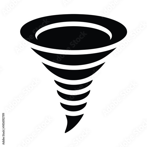 tornado funnel icon silhouette vector illustration