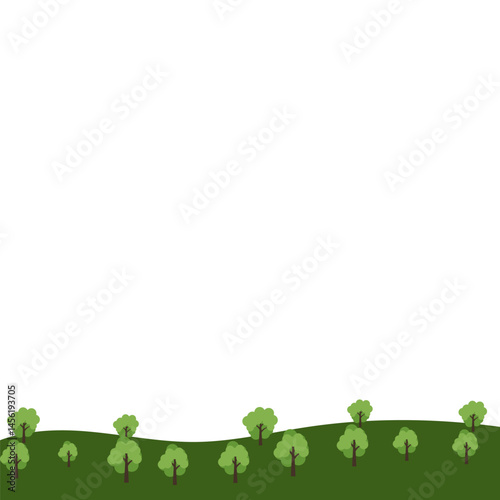 Hill with Trees Vector