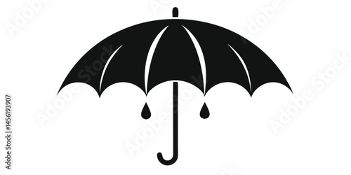 umbrella silhouette icon monsoon style vector illustration