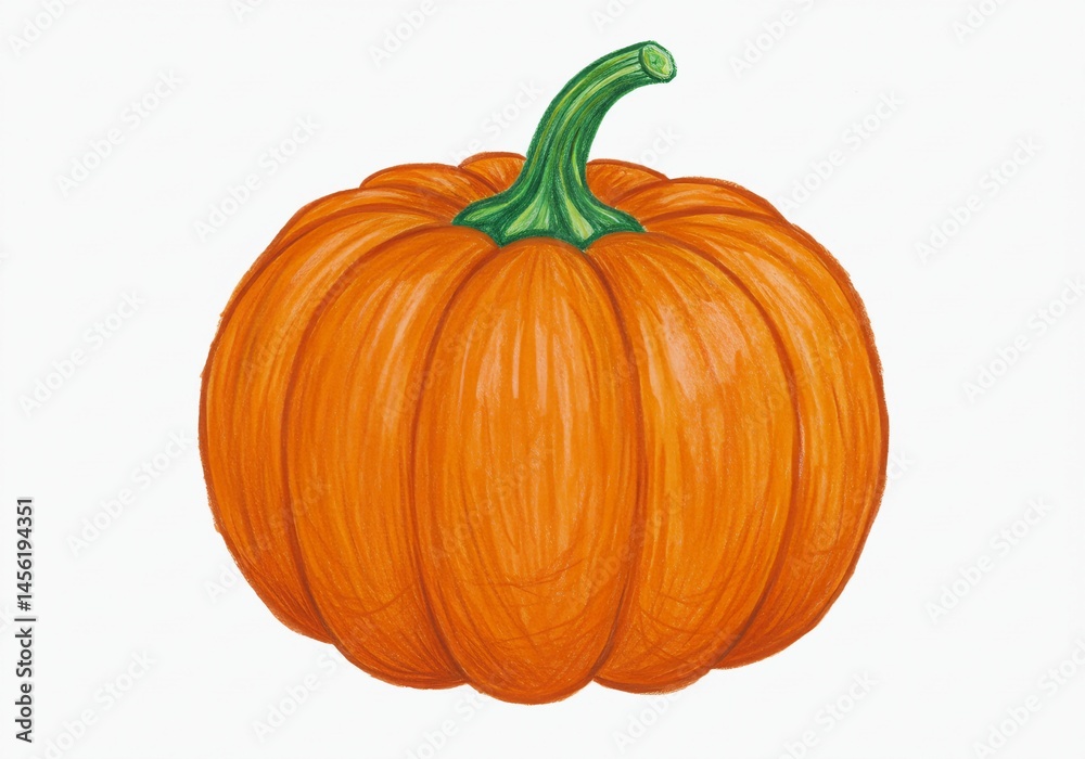 Obraz premium Pumpkin Crayon Drawing