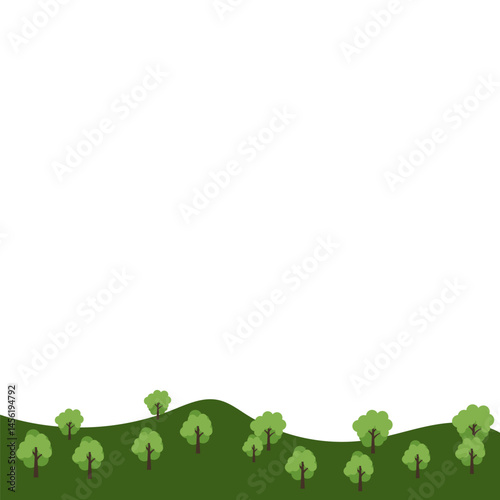 Hill with Trees Vector