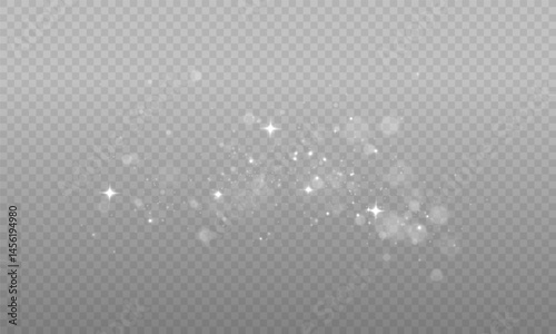 Special white lens flare light with bokeh, sparkling glow, radiant flash, and golden shimmer. Magic glitter particles, glowing rays, and abstract burst on transparent background. Vector illustration.
