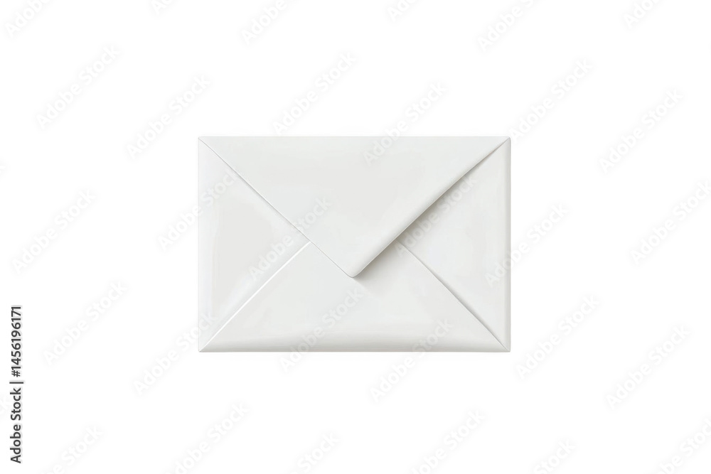 A Closed White Envelope Symbolizes Communication and Connection A Closed White Envelope Symbolizes Communication and Connection