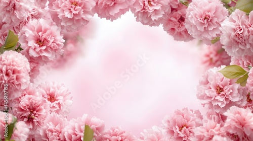 Wallpaper Mural Soft pink flowers create a delicate frame around a light background, evoking a sense of tranquility and beauty in nature Torontodigital.ca