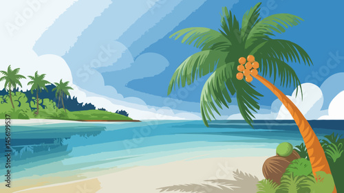 Sandy beach illustration