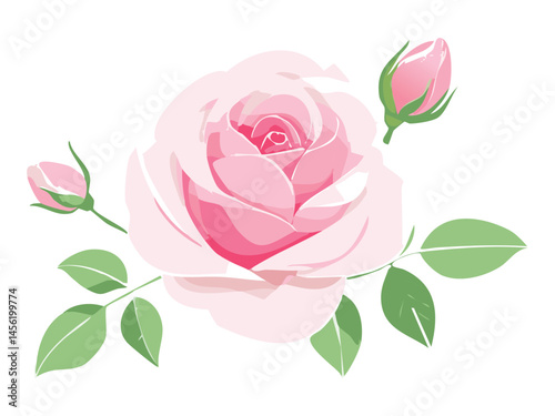 Pastel Color Watercolor Flower Vector Set