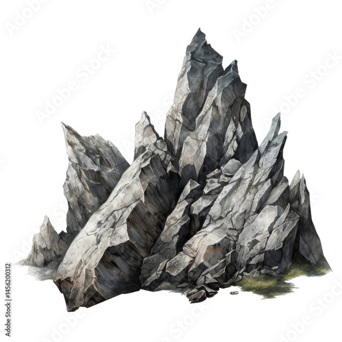 Sharp Pointed Rocks in the Mountain Landscape Under Clear Sky