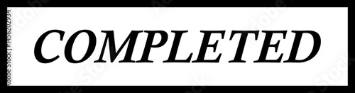 Completed stamp icon. Black line education minimalist design for digital and print projects graphic illustration making a huge impact on visual aesthetics vector isolated on transparent background.