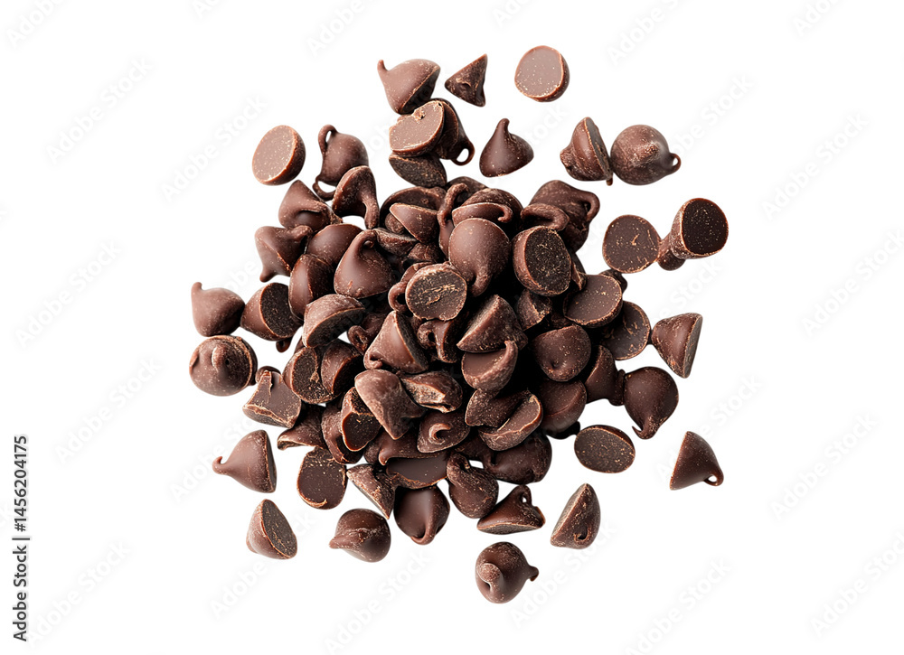 Scattered chocolate chips