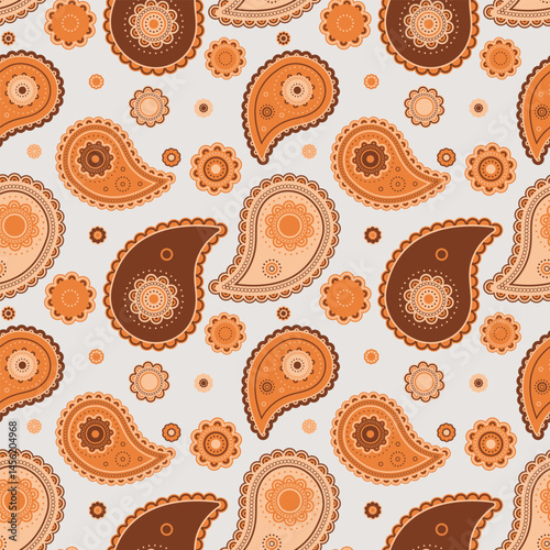 Royalty paisley, old flat design. Orient bohemian, sketching endless. Pretty motif a textured feminine.