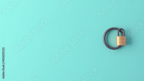 TimeBased OneTime Password. Secure Digital Lock. Isolated background, copyspace.. Locked digital vault holds secret one-time password, symbolizing safety and security in personal space online.