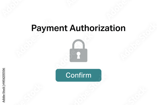 Obraz na płótnie Simple payment authorization page with green confirm button. w salonie